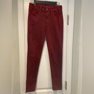 NWOT American Eagle Size 6 Next Level Stretch Jegging Skinny Jeans Burgundy